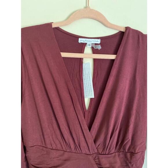Young Fabulous & Broke Merlot genesis asymmetrical Dress Size M NWT - Picture 3 of 6